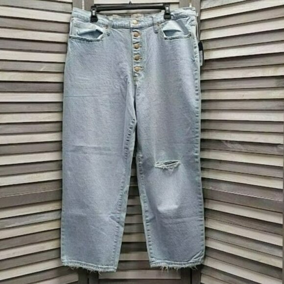 Vintage Straight Light Wash Denim Jeans | Universal Thread  | 18 - Picture 1 of 13